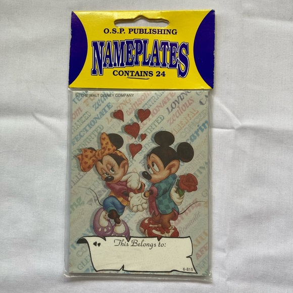 Vintage Disney Stickers book name plate name tags wet and stick - Picture 2 of 5
